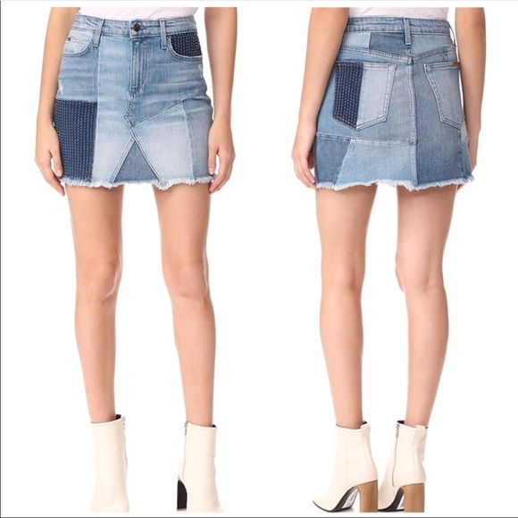 Joe's Jeans Dresses & Skirts - Joe’s Charlie Sofia Denim Patchwork Mini Skirt 24